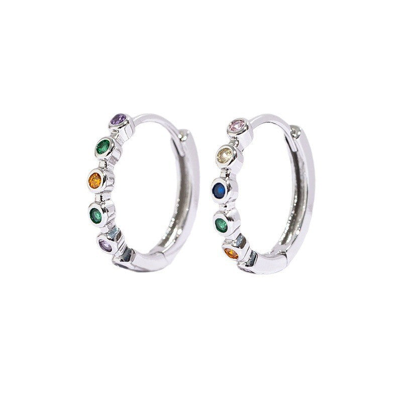 1 Pair Simple Style Geometric Plating Copper Zircon Earrings