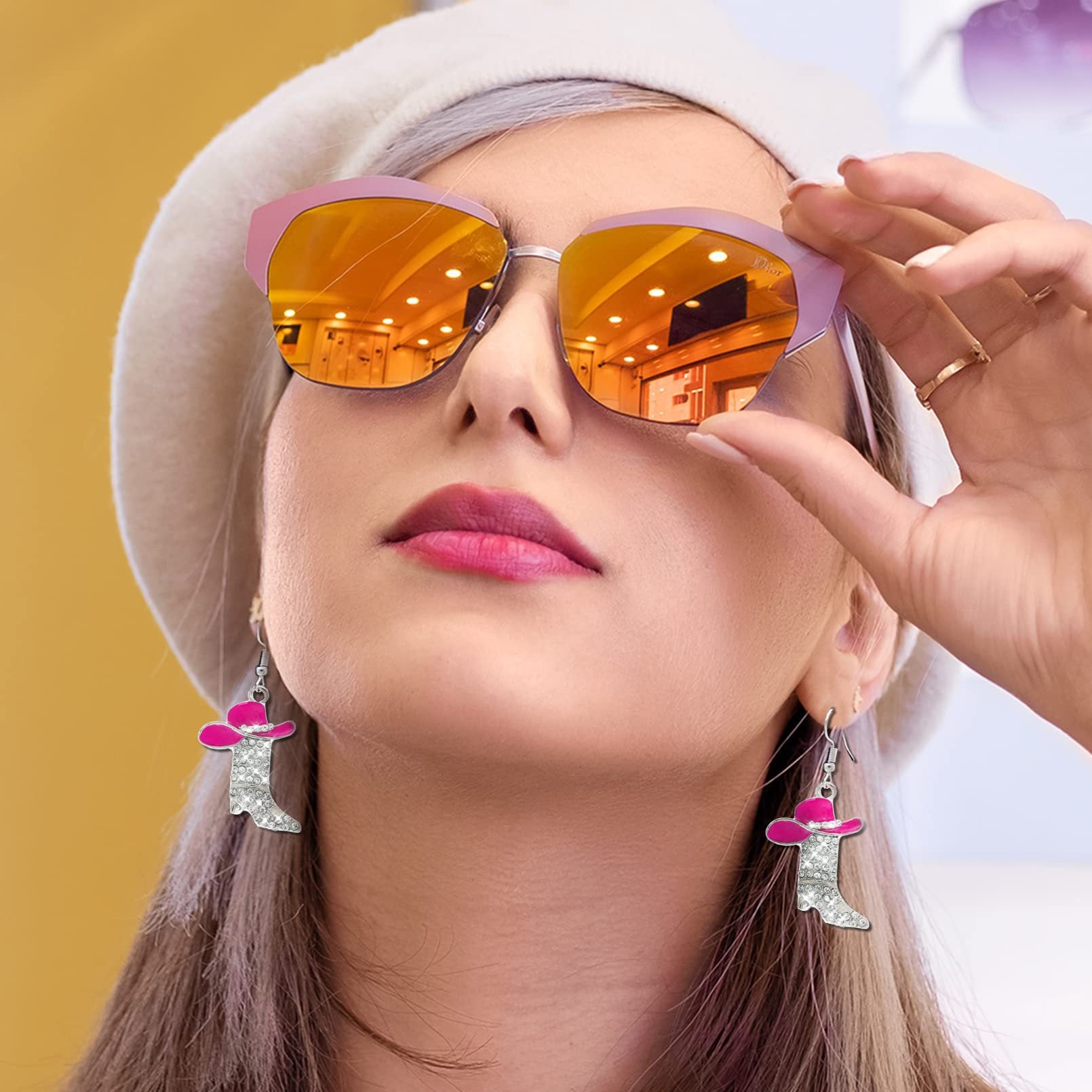 1 Pair Casual Simple Style Streetwear Boots Plating Copper Zircon Drop Earrings