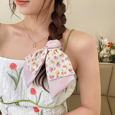 Women's Casual Sweet Flower Cloth Pearl Hair Tie