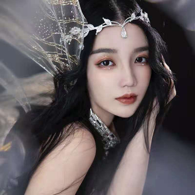 Women's Fairy Style Princess Leaves Metal Plating Inlay Artificial Crystal Rhinestones Hair Band