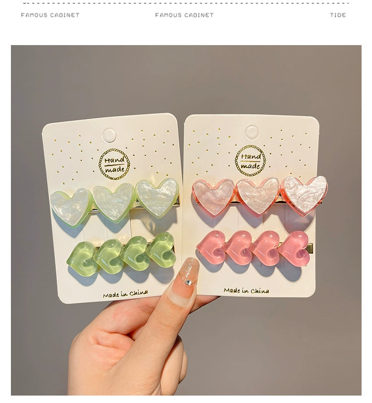 Women's Cute Heart Shape Arylic Alloy Hair Clip