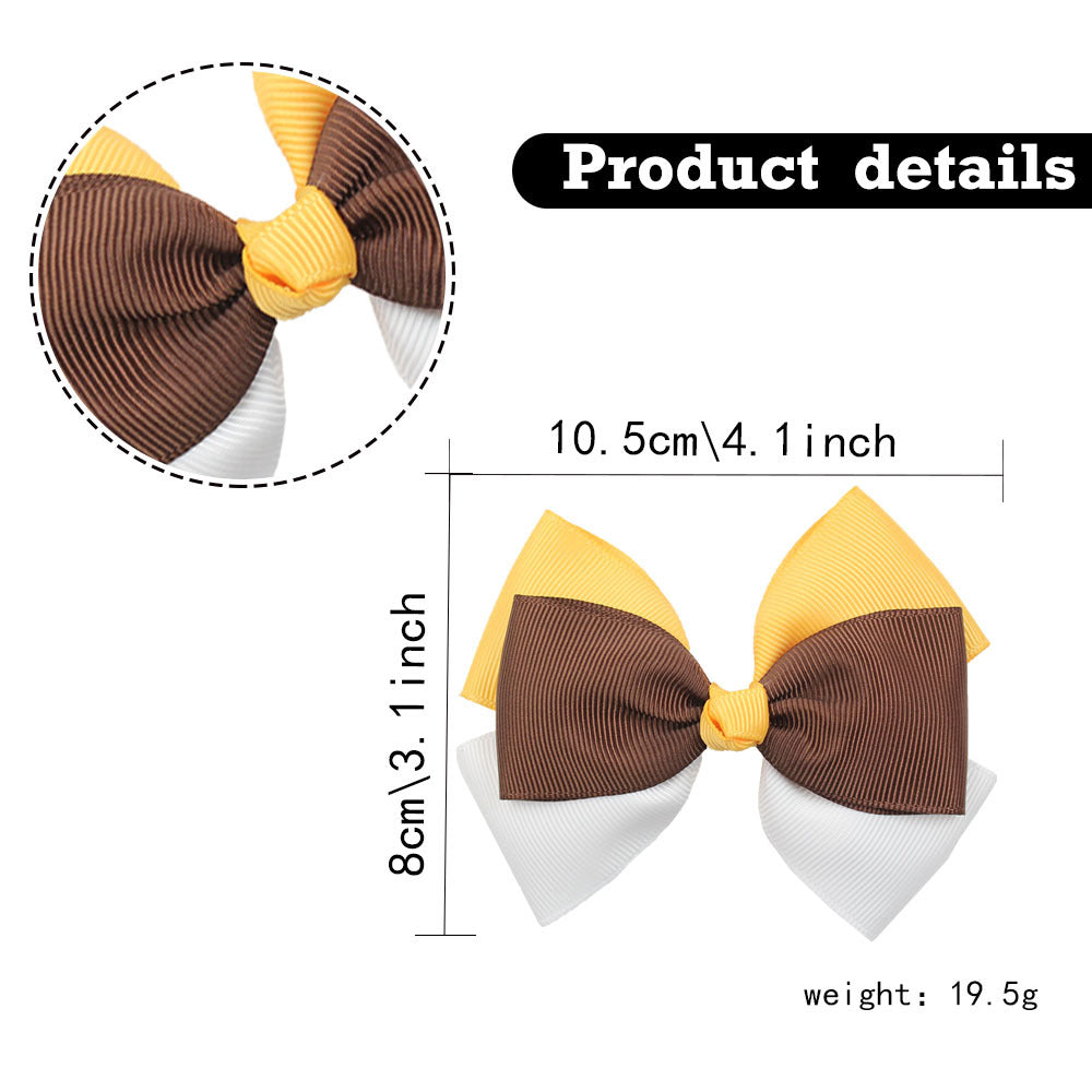 Girl'S IG Style Sweet Bow Knot Cloth Inlay Rhinestones Hair Clip