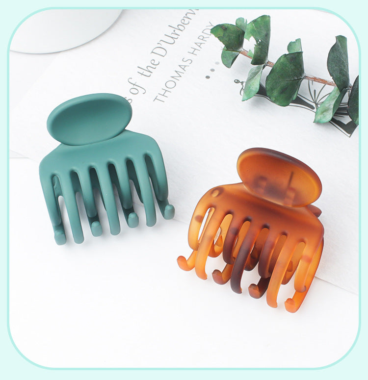 simple style solid color plastic resin hollow out hair claws 1 piece