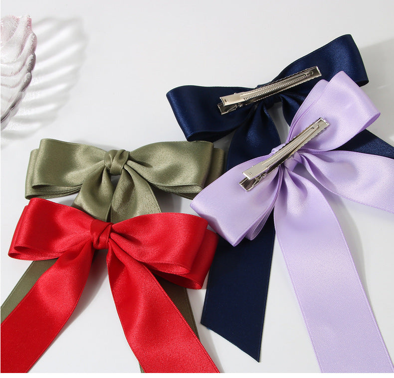 Guanyang  New Arrival 4cm Polyester Cotton Double-Layer Bow Hair Clip Hairpin Lady Updo Word Duckbilled Hair Accessories