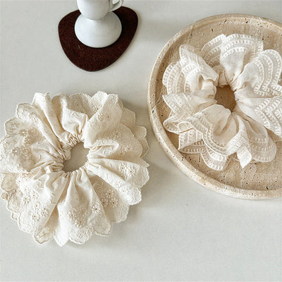 Super Fairy Internet Hot New Lace Large Intestine Ring Hair Ring Graceful and Fashionable Girl Top Cuft Boutique Hairware