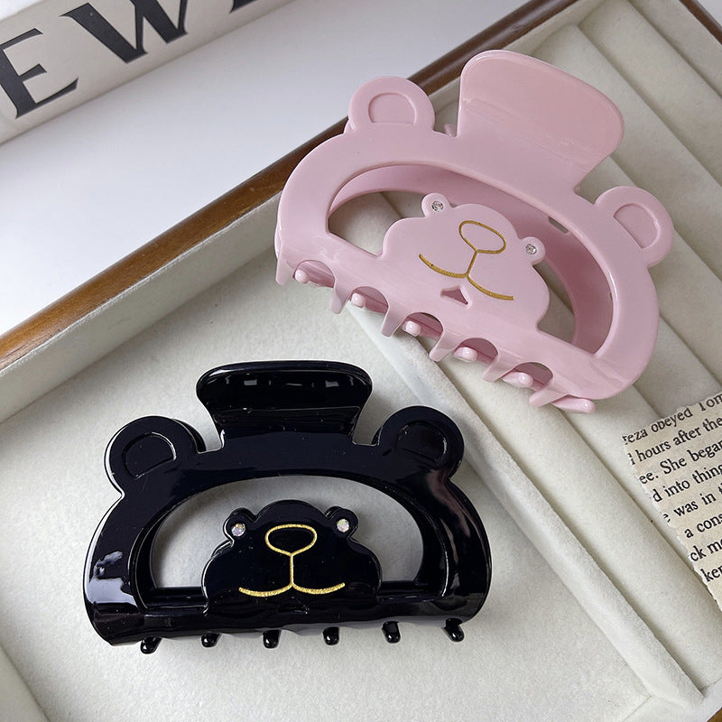 Simple Style Solid Color Acetic acid sheets Inlay Zircon Hair Clip 1 Piece