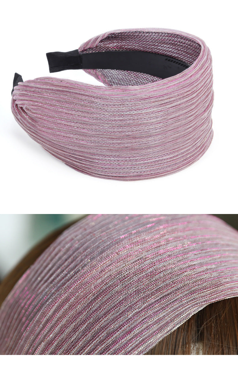 women's simple style stripe cloth resin lace hair band
