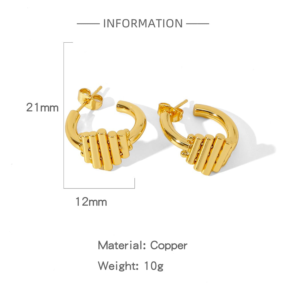 1 Pair Simple Style Solid Color Plating Copper Copper Earrings