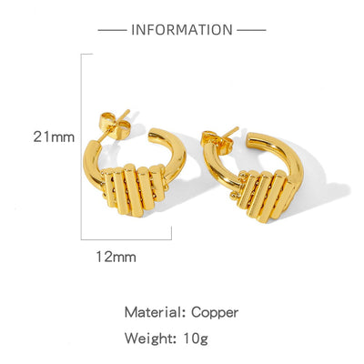 1 Pair Simple Style Solid Color Plating Copper Copper Earrings
