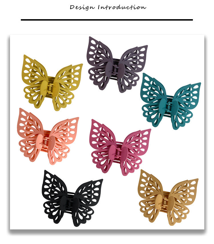 cute sweet butterfly plastic stoving varnish hair claws
