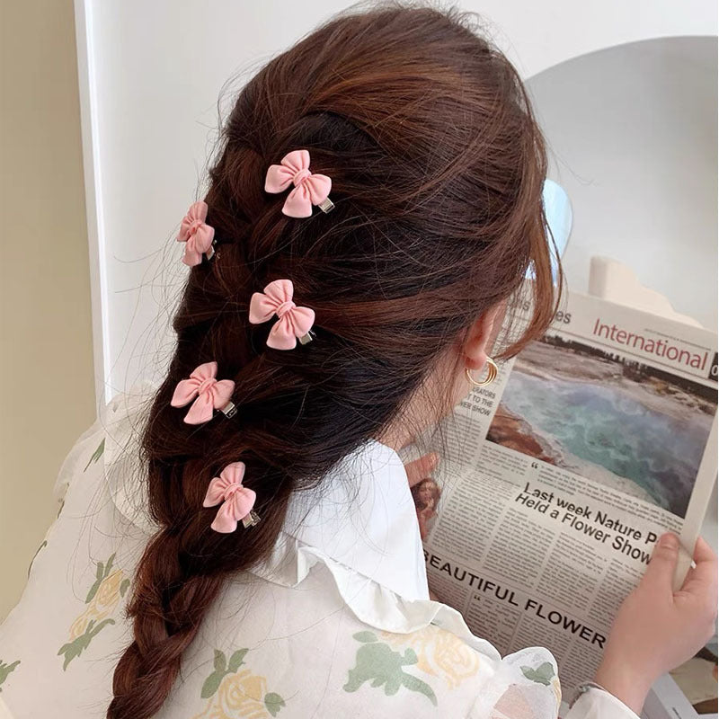 sweet heart shape bow knot plastic resin hair clip