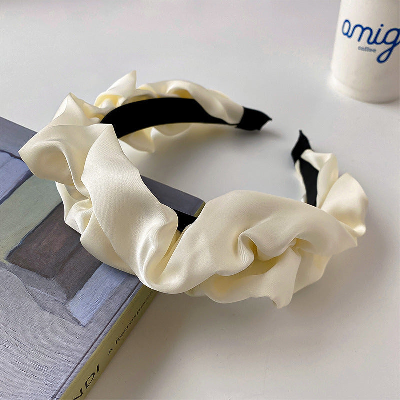 fashion plaid cloth handmade artificial pearls rhinestones hair band 1 piece