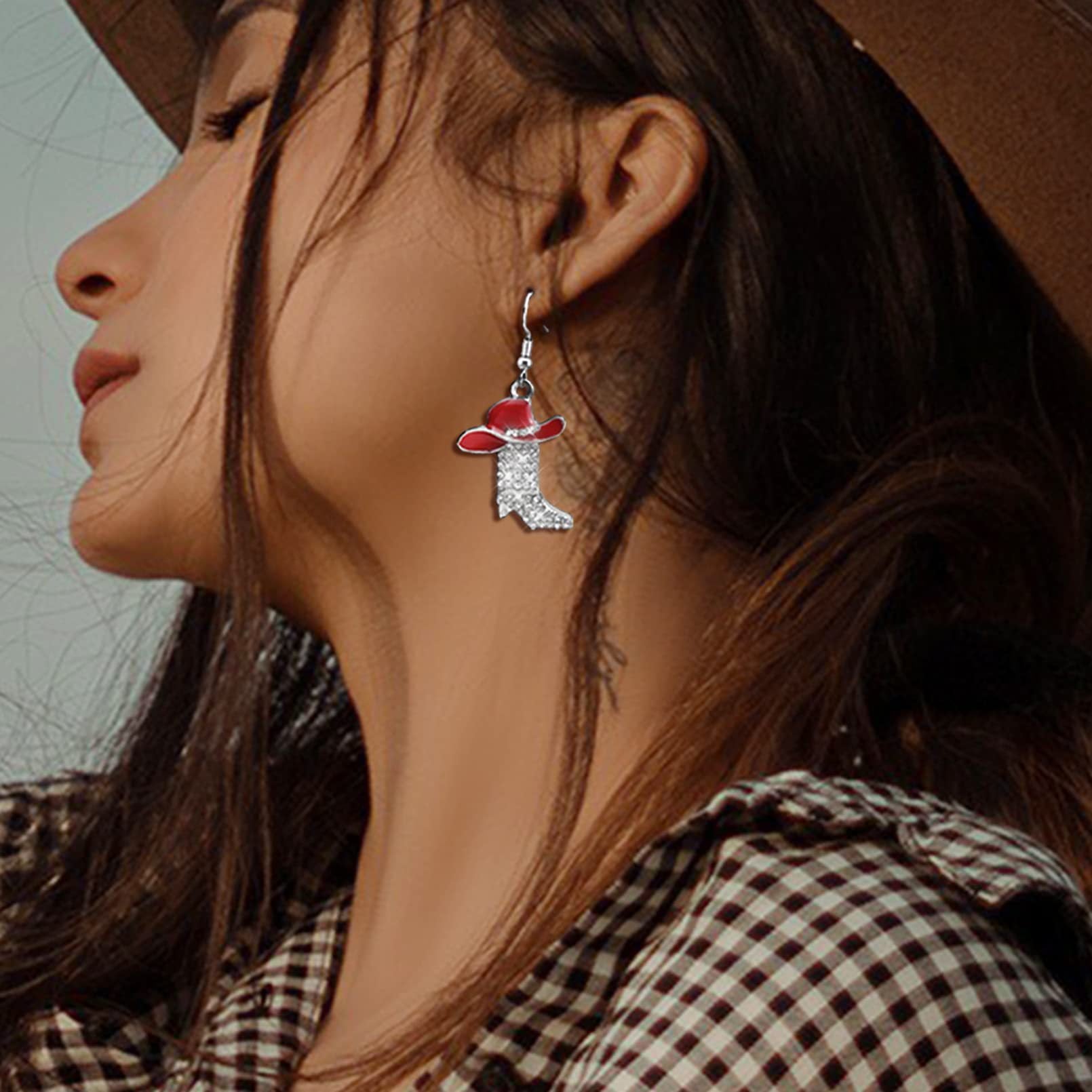 1 Pair Casual Simple Style Streetwear Boots Plating Copper Zircon Drop Earrings