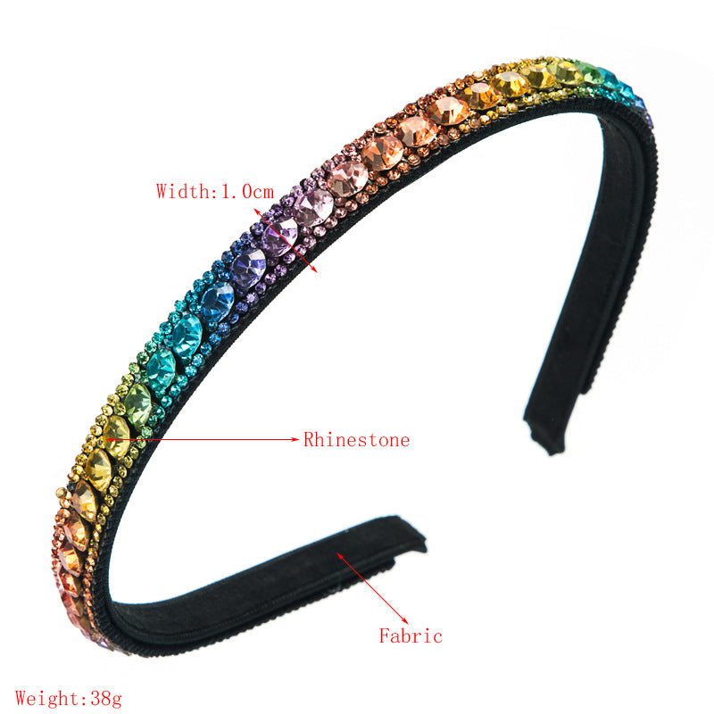 korean fashion simple color rhinestone headband
