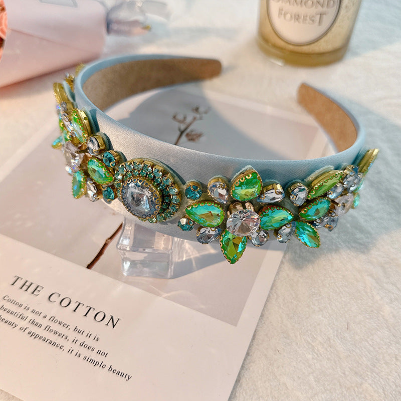 fashion geometric cloth handmade rhinestone hair band 1 piece