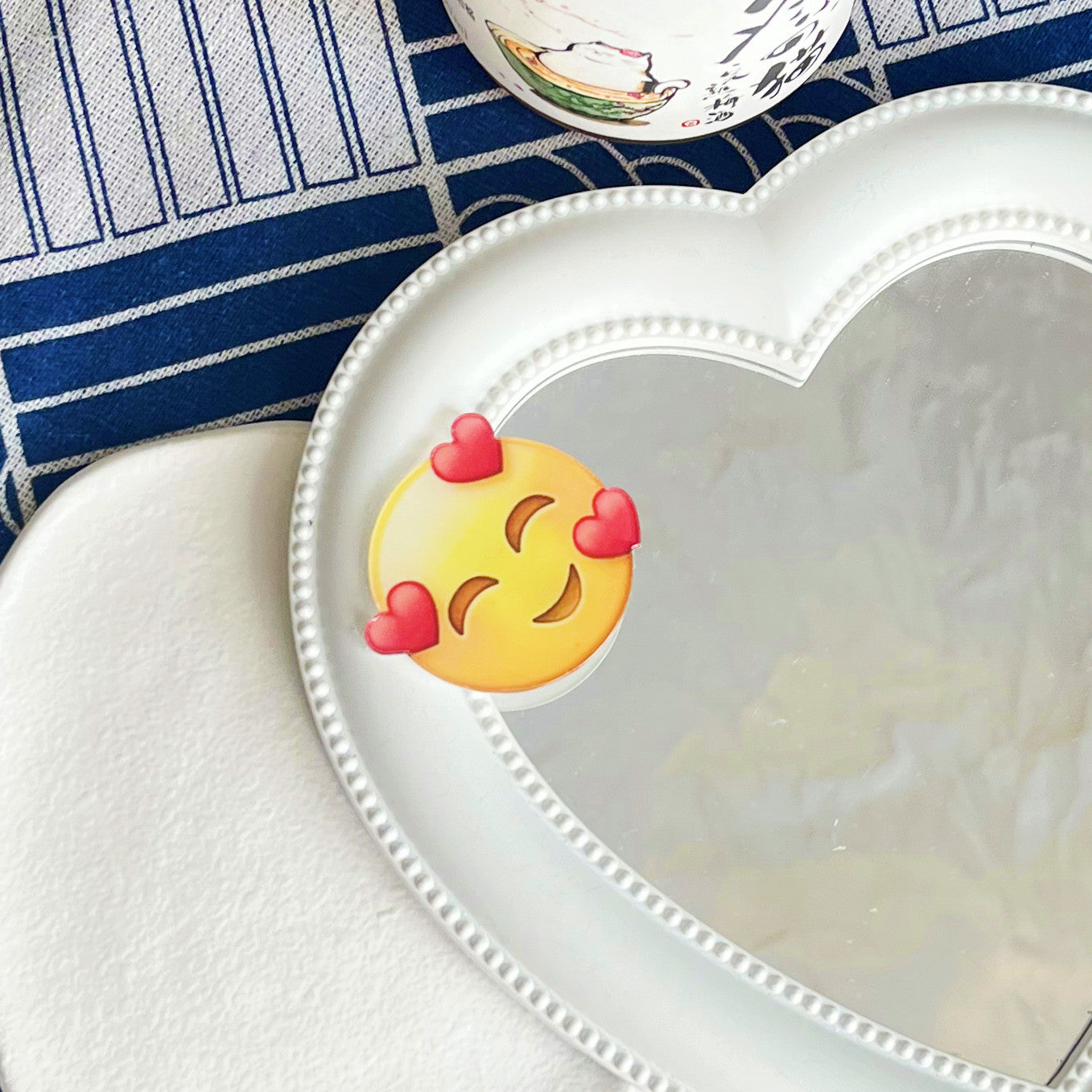 Women's Cute Smile Face Water Droplets Plastic Epoxy Hair Clip