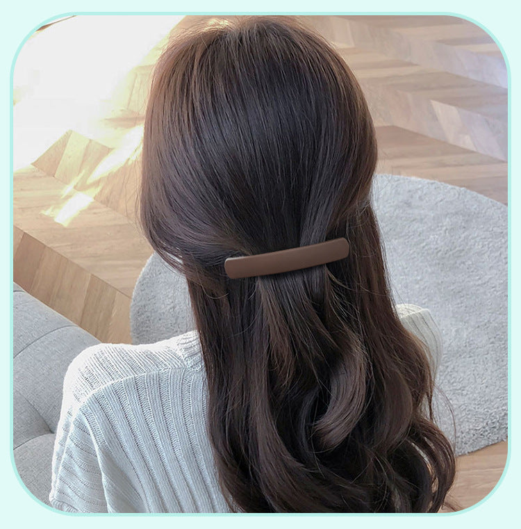 fashion solid color stainless steel plastic resin hair clip 1 piece
