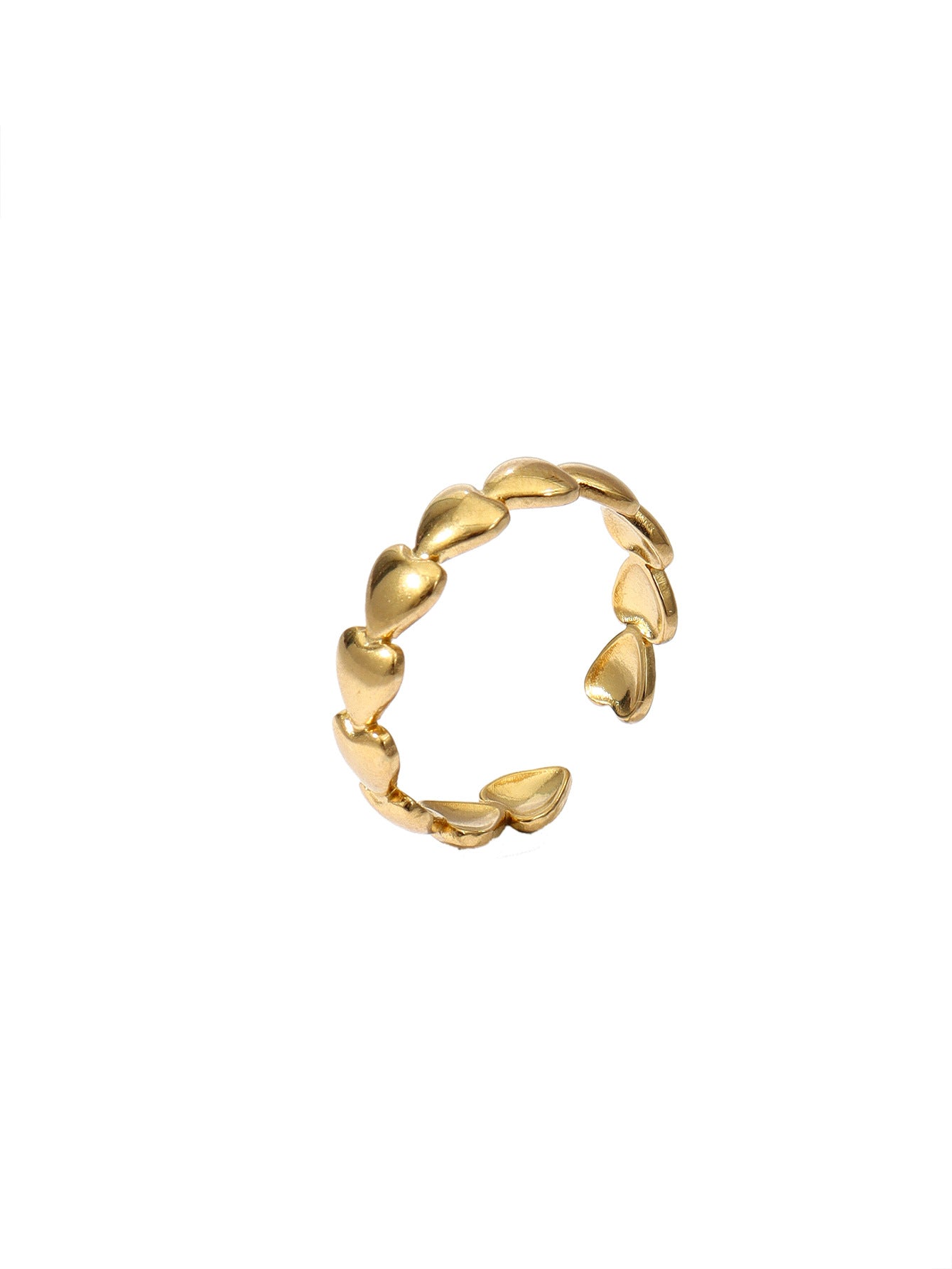 Jewelry Retro Leaf Heart Shape Flower 304 Stainless Steel Plating Open Rings