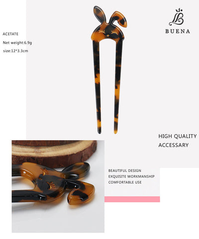 Women's Cute Retro Classic Style Rabbit Acetic acid sheets Hair Sticks