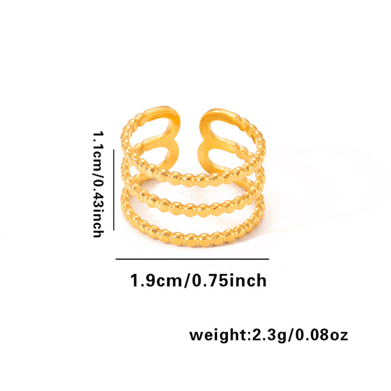 Jewelry Elegant Love Moon Leaves Titanium Steel Open Rings