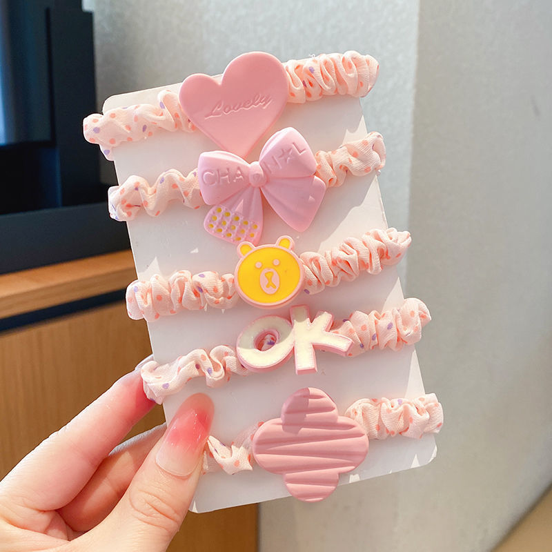 cute bow knot cloth hair tie 1 set