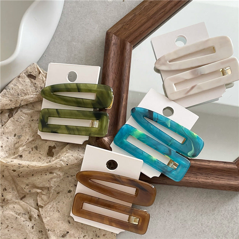 simple style geometric acetic acid sheets hair clip 1 pair