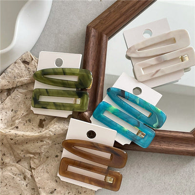 simple style geometric acetic acid sheets hair clip 1 pair