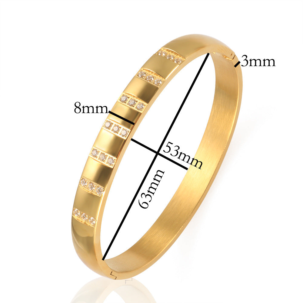 Elegant Solid Color Titanium Steel Bangle In Bulk