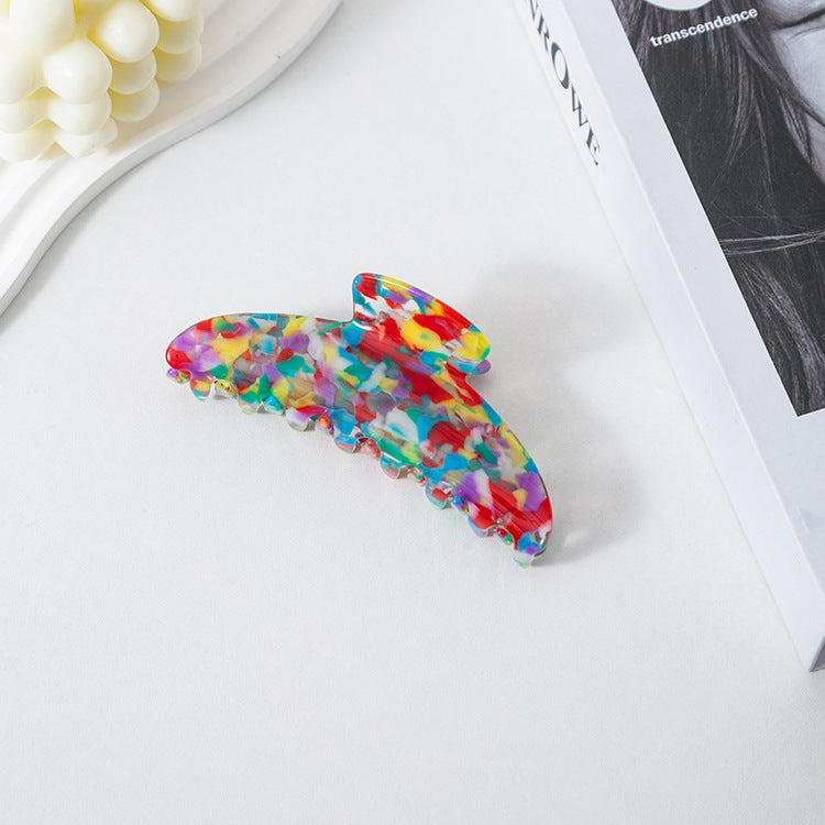 Urrykid Korean Style New Retro Pattern Acetate Grip Back Head Updo Large Size Shark Clip Grip