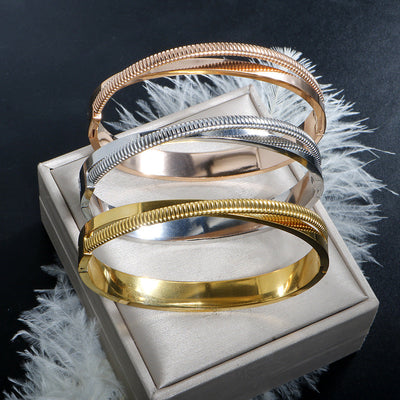 Simple Style Geometric 304 Stainless Steel Bangle In Bulk