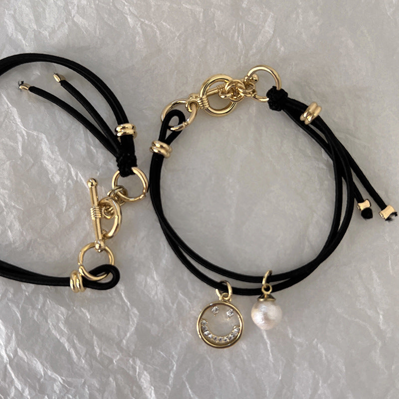 Women's Simple Style Heart Shape Smiley Face Alloy Hair Tie