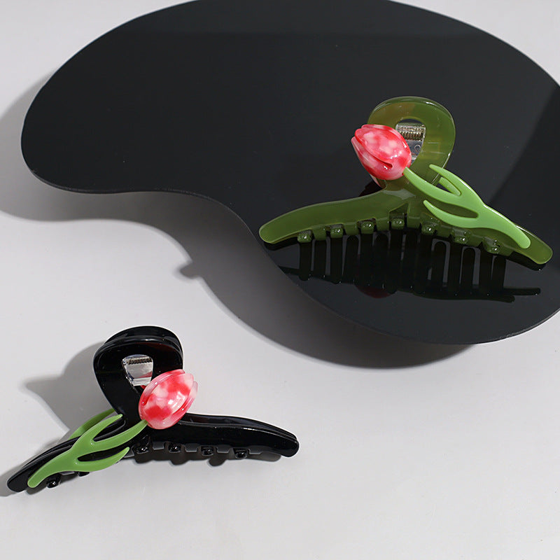 women's elegant sweet tulip plastic hair claws