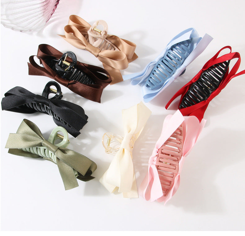 Women's Sweet Simple Style Bow Knot Plastic Hair Clip
