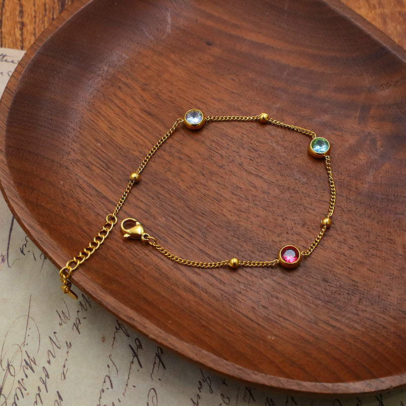 IG Style Modern Style Geometric 304 Stainless Steel Zircon Bracelets In Bulk