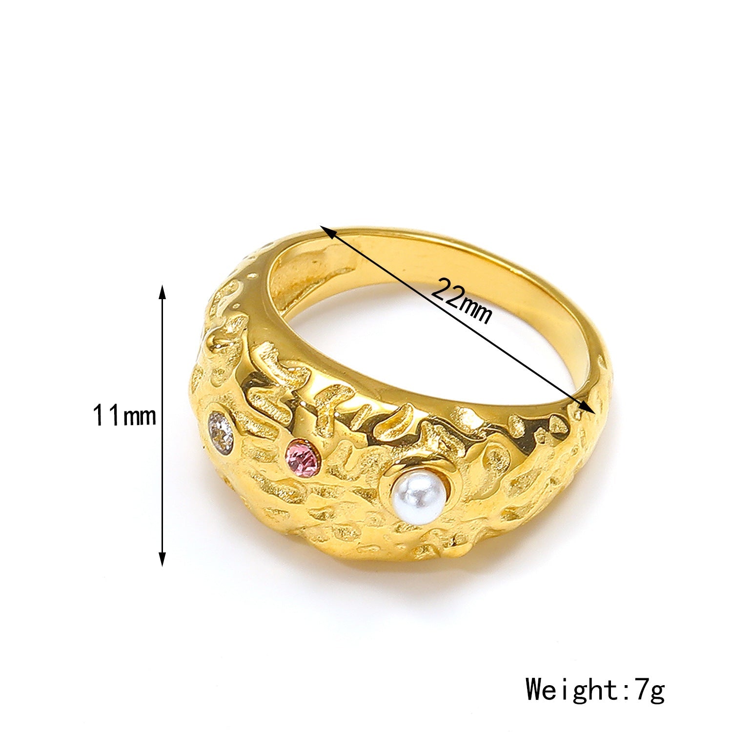 Jewelry Casual Elegant Geometric 304 Stainless Steel Zircon 18K Gold Plated Irregular Rings