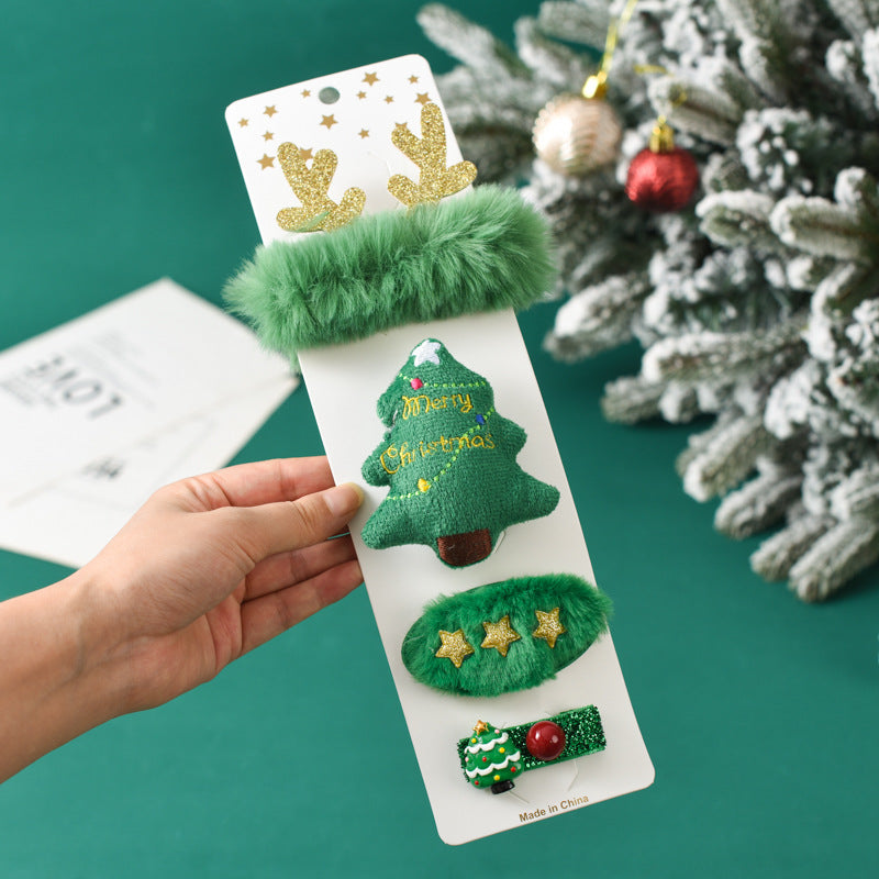 cute deer cloth hair clip 1 set