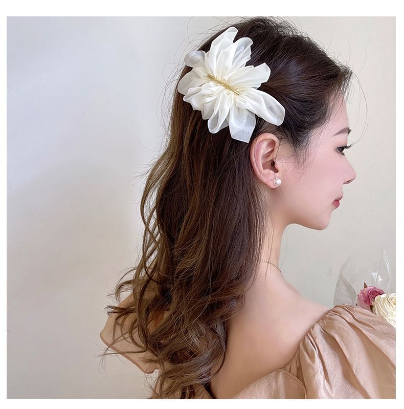 simple style geometric solid color cloth hair clip