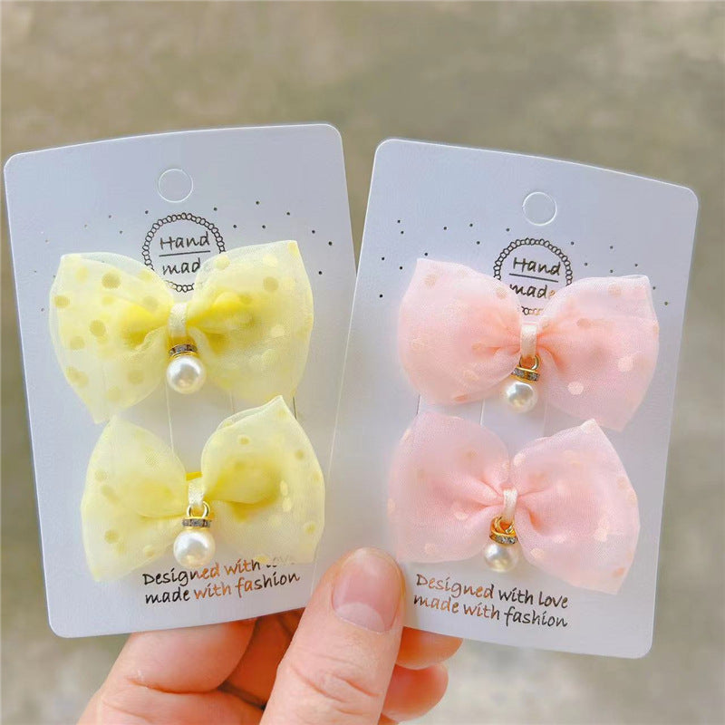 simple style bow knot cloth hair clip