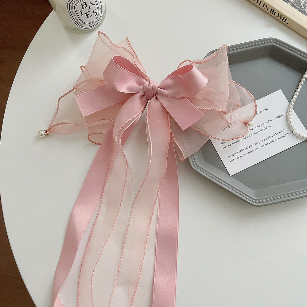 sweet solid color cloth bowknot hair clip