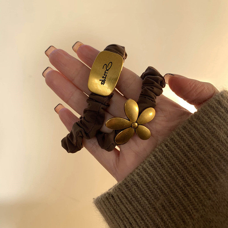 Women's Casual Simple Style Letter Flower Metal Hair Tie