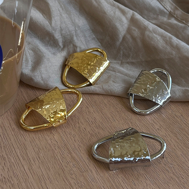 1 Pair Casual Simple Style Geometric Hollow Out Copper Ear Studs