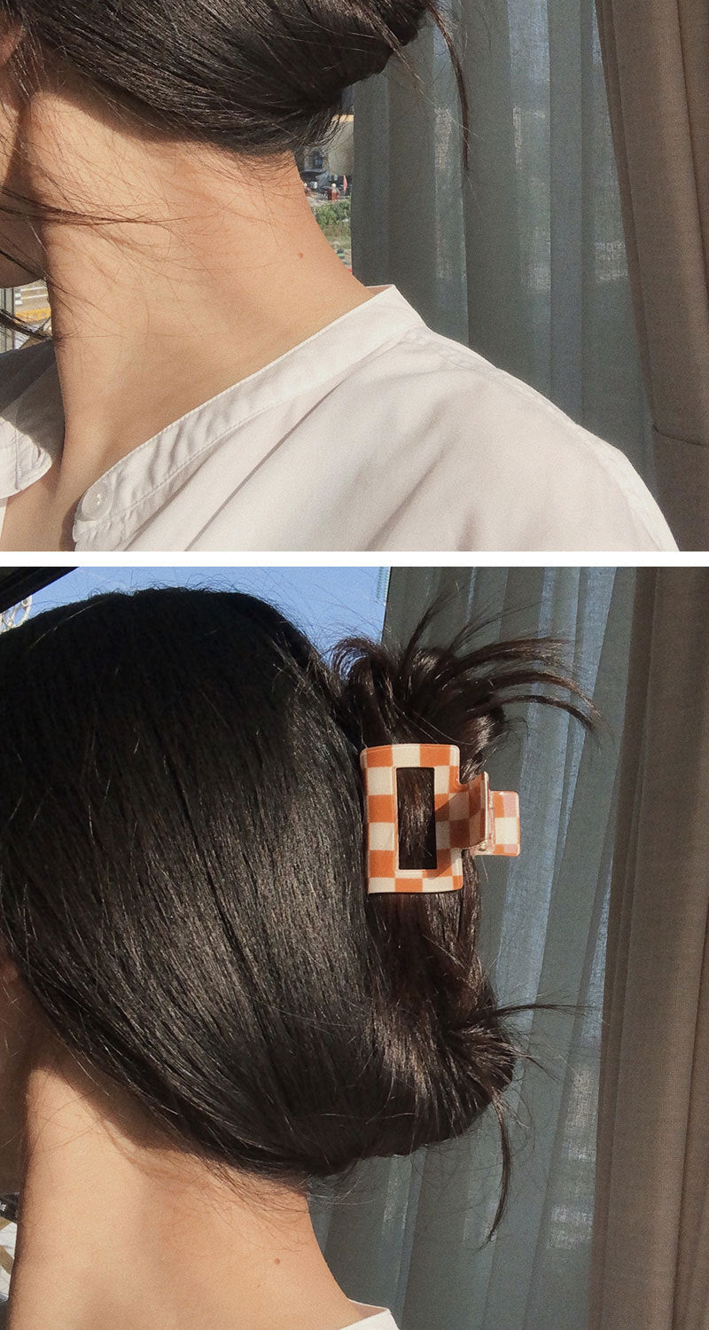 Women's Simple Style Lattice PVC Hair Claws