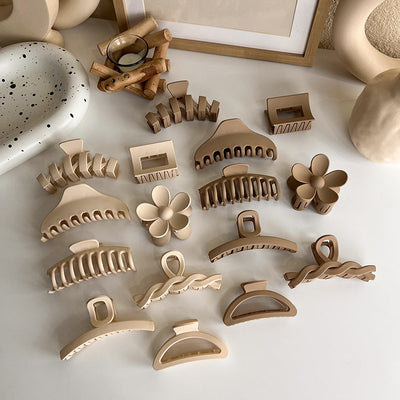 new milk tea coffee color clip elegant temperament hairpin simple hair accessories