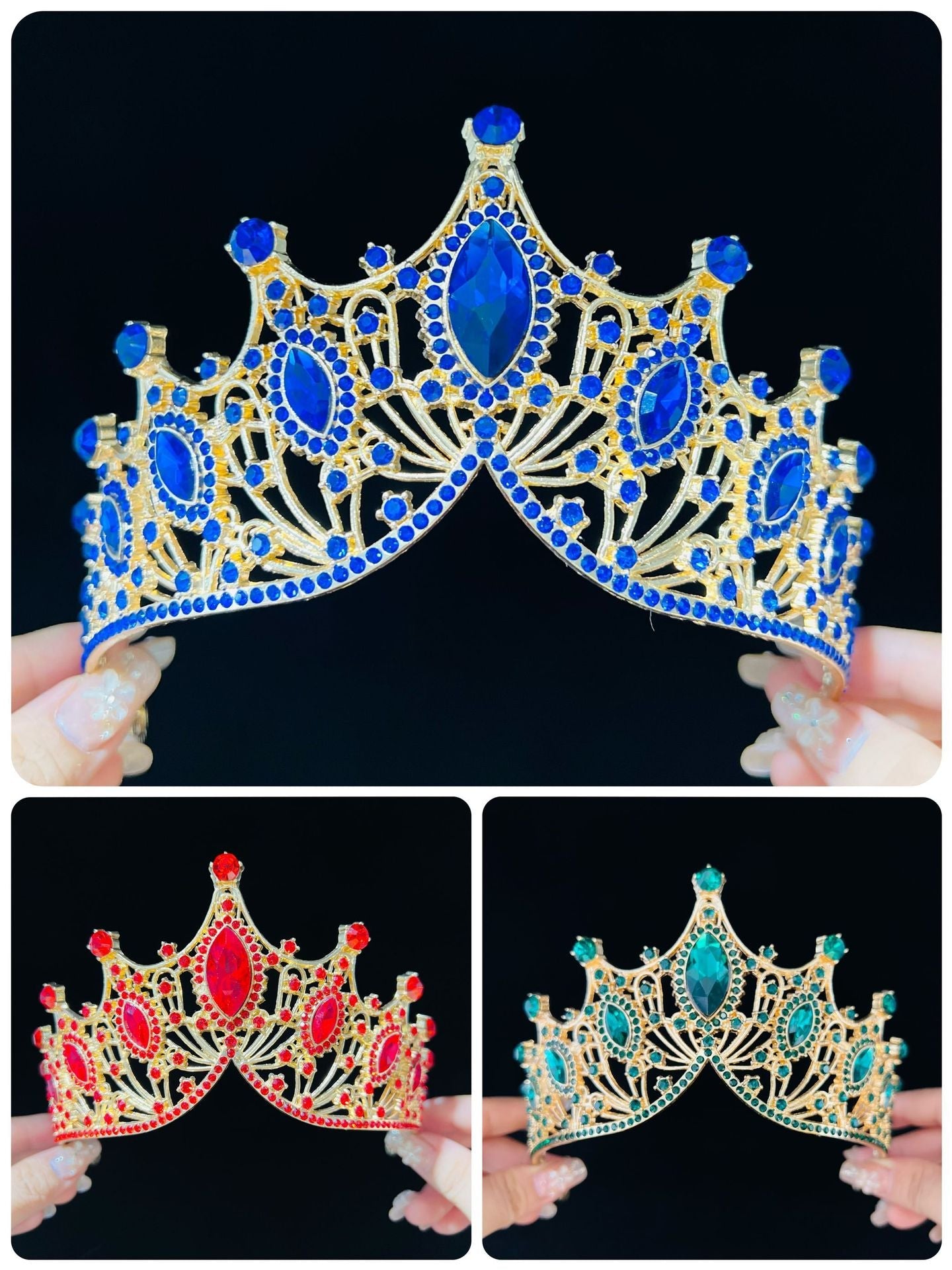 Women's Lady Crown Alloy Rhinestone Plating Hair Band
