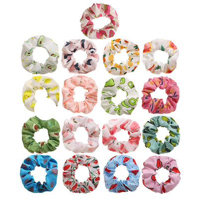 fashion floral fruit printing hair scrunchies