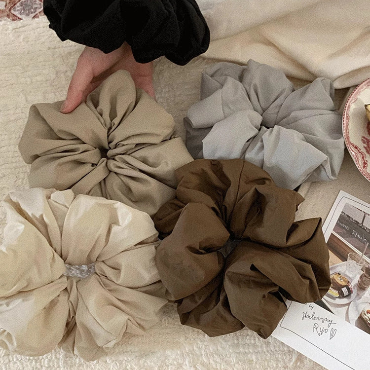 Fluffy Puff French Cream Morandi High-Grade Sausage Ring Retro High-Grade Tie up a Bun Hairstyle Hair Accessories