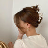 simple style geometric artificial pearl handmade hair claws 1 piece
