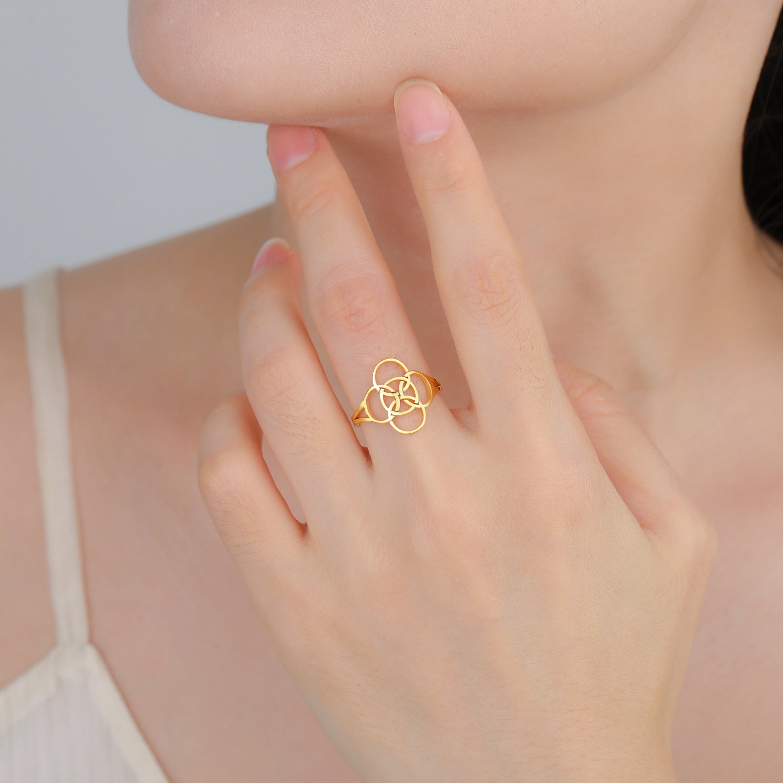 Jewelry Elegant Simple Style Geometric 304 Stainless Steel Plating Rings