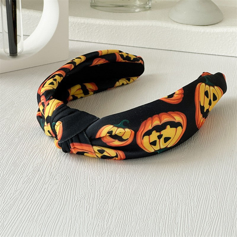 Women's Shiny Spider Web Skull Cloth Hair Band