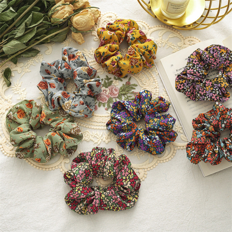 Women's Japanese Style Flower Cloth Handmade Hair Tie